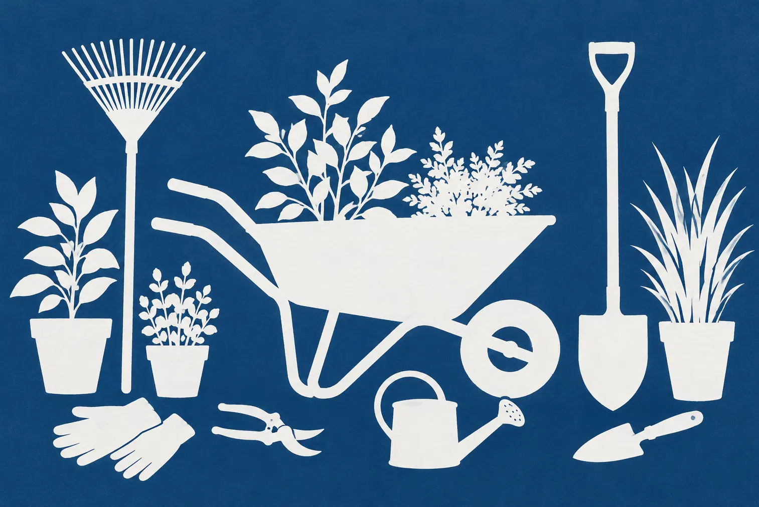 Illustration of landscaping businesses and their working space